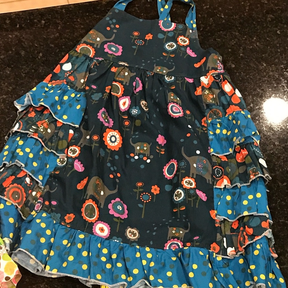 Whimsical Floral and Polka Dot Dress Jelly the Pug new with tags